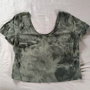 Lululemon Align Crop Top Tie Die Black and Grey size 14